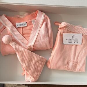 Burberry Soft Pink Baby Knit Ensemble